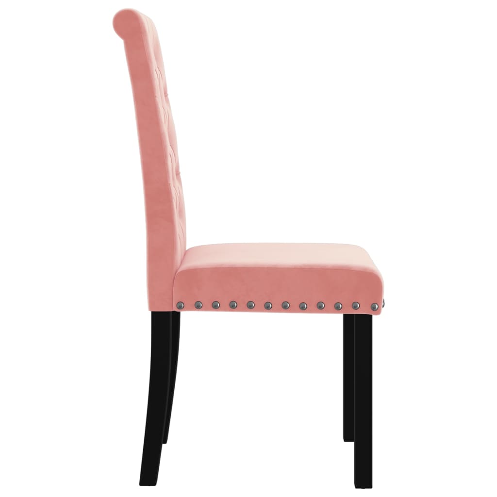 Esszimmerstühle 4 Stk. Rosa Samt