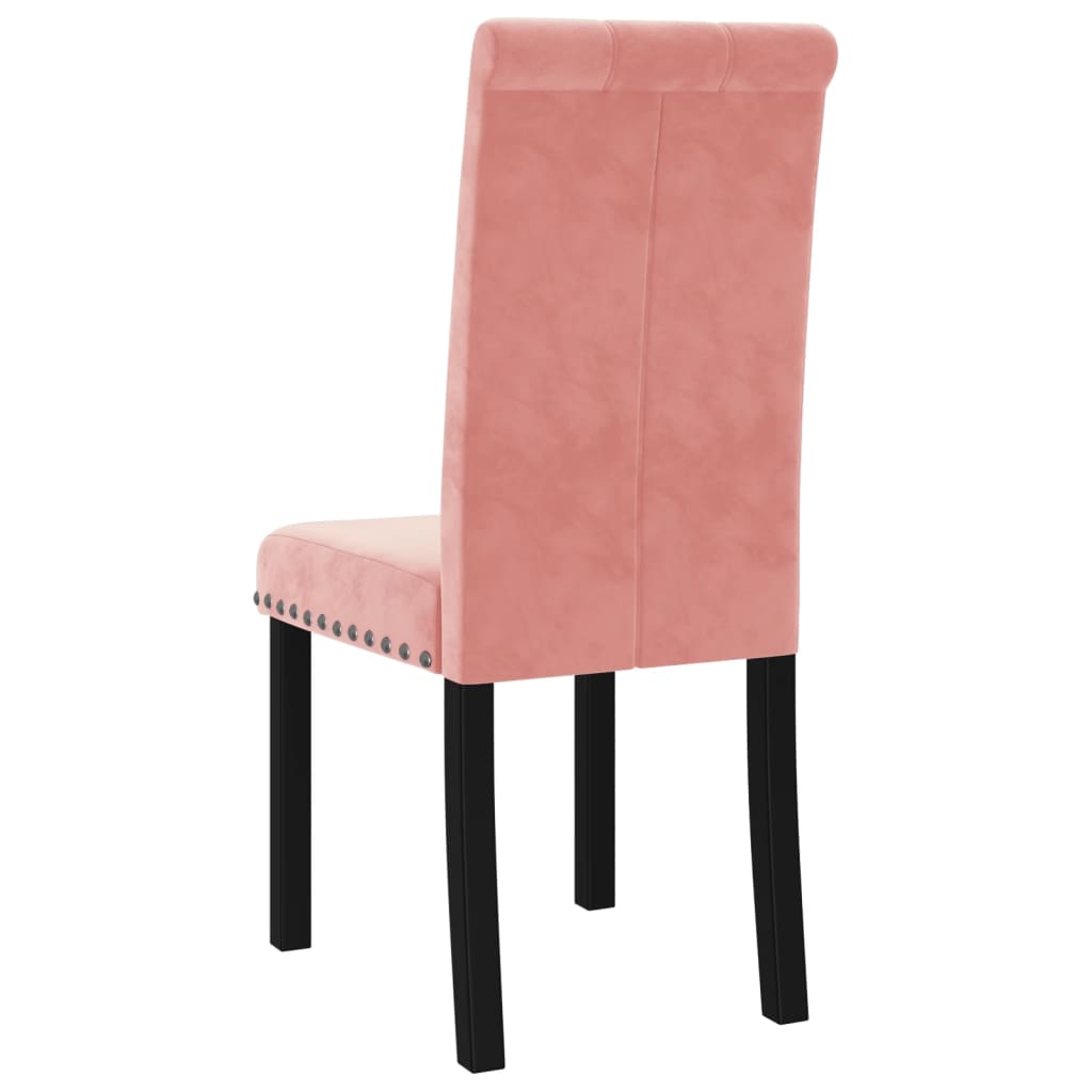 Esszimmerstühle 4 Stk. Rosa Samt