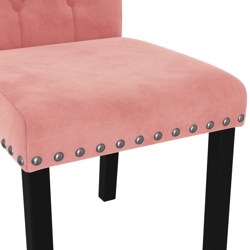 Esszimmerstühle 4 Stk. Rosa Samt