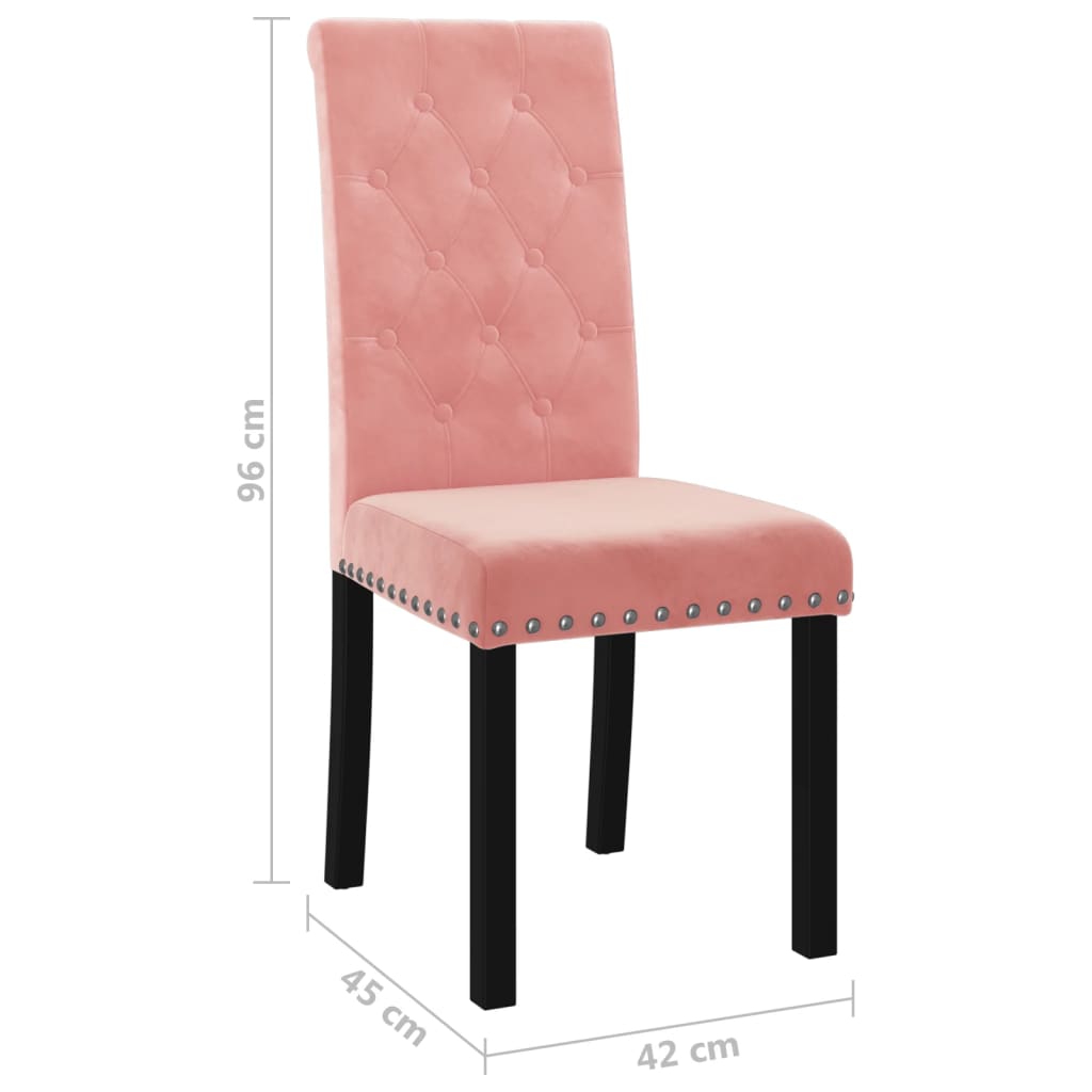 Esszimmerstühle 4 Stk. Rosa Samt