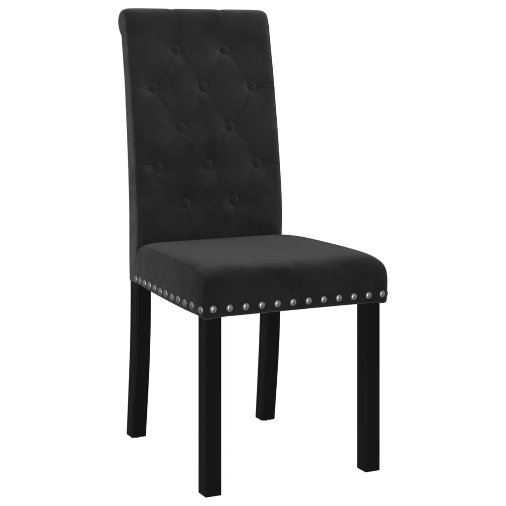 Esszimmerstühle 4 Stk. Schwarz Samt