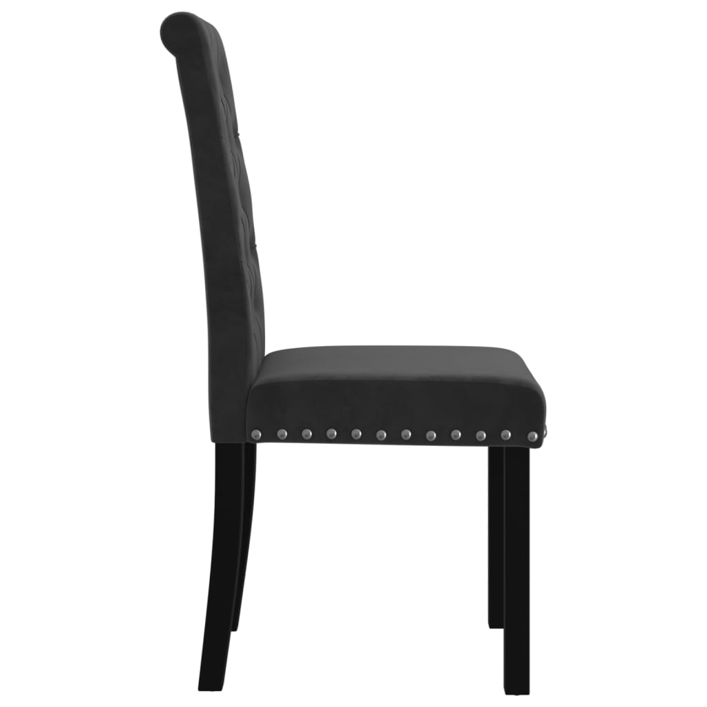 Esszimmerstühle 4 Stk. Schwarz Samt