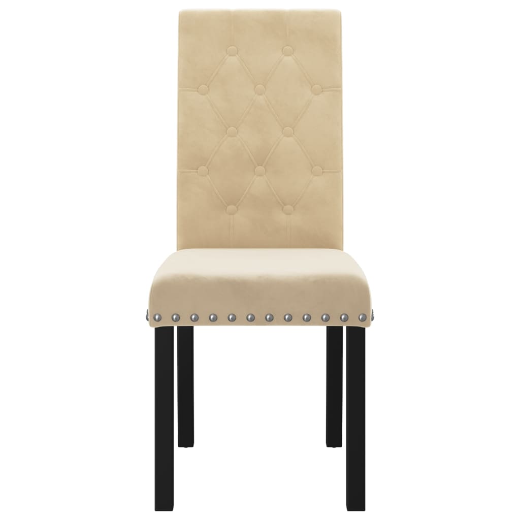 Esszimmerstühle 4 Stk. Creme Samt