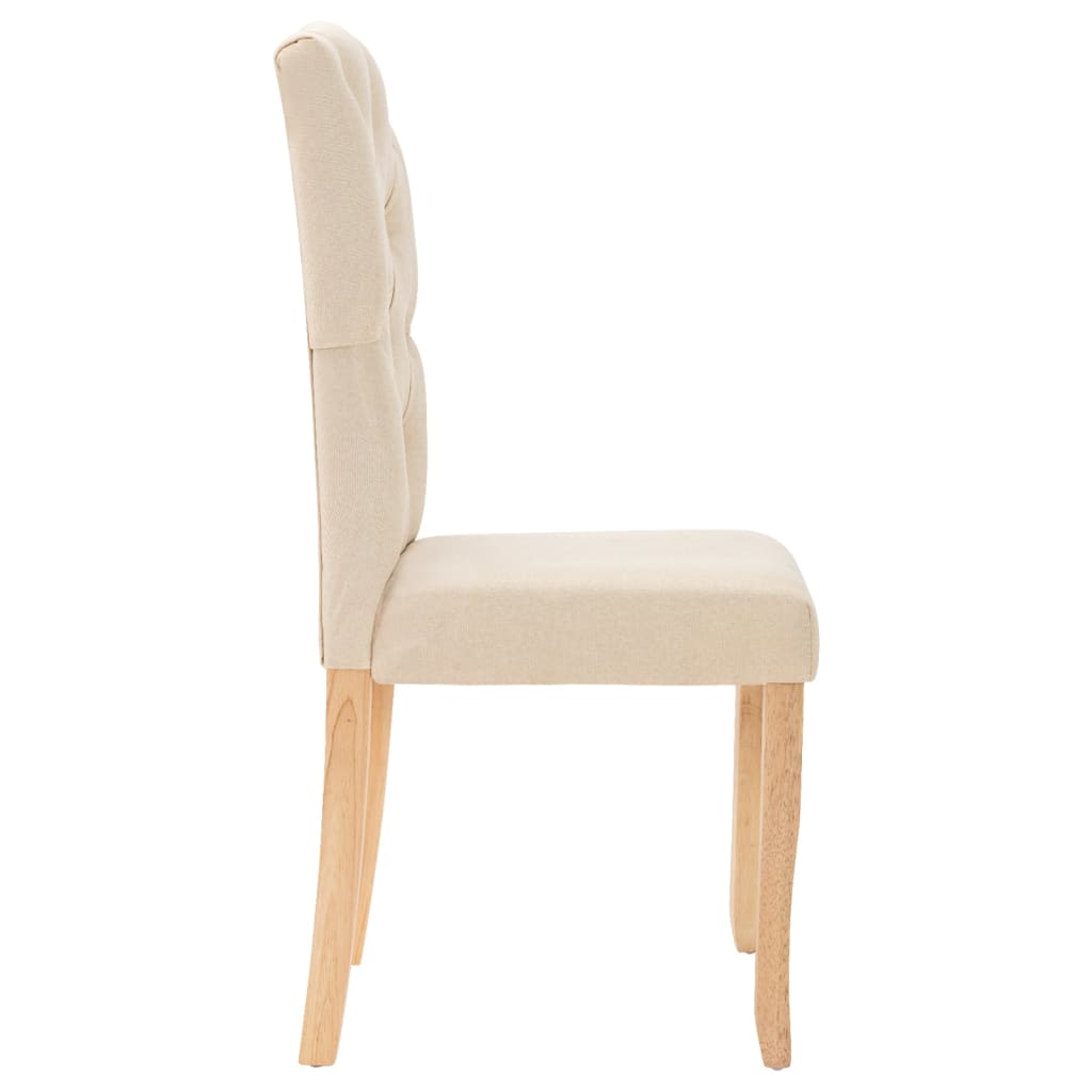 Esszimmerstühle 4 Stk. Creme Stoff