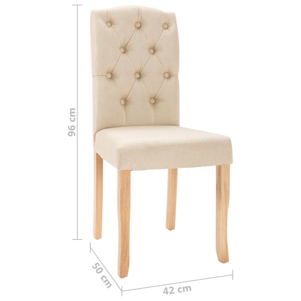 Esszimmerstühle 4 Stk. Creme Stoff