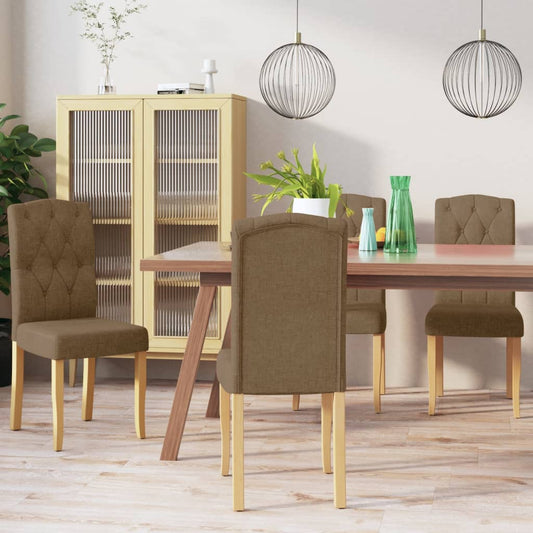 Esszimmerstühle 4 Stück Braun Stoff