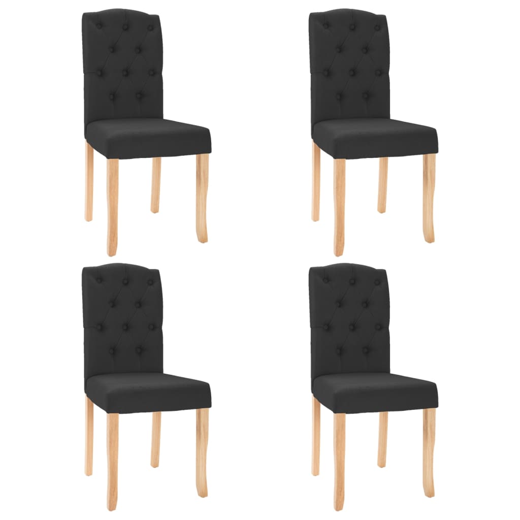 Esszimmerstühle 4 Stk. Schwarz Stoff