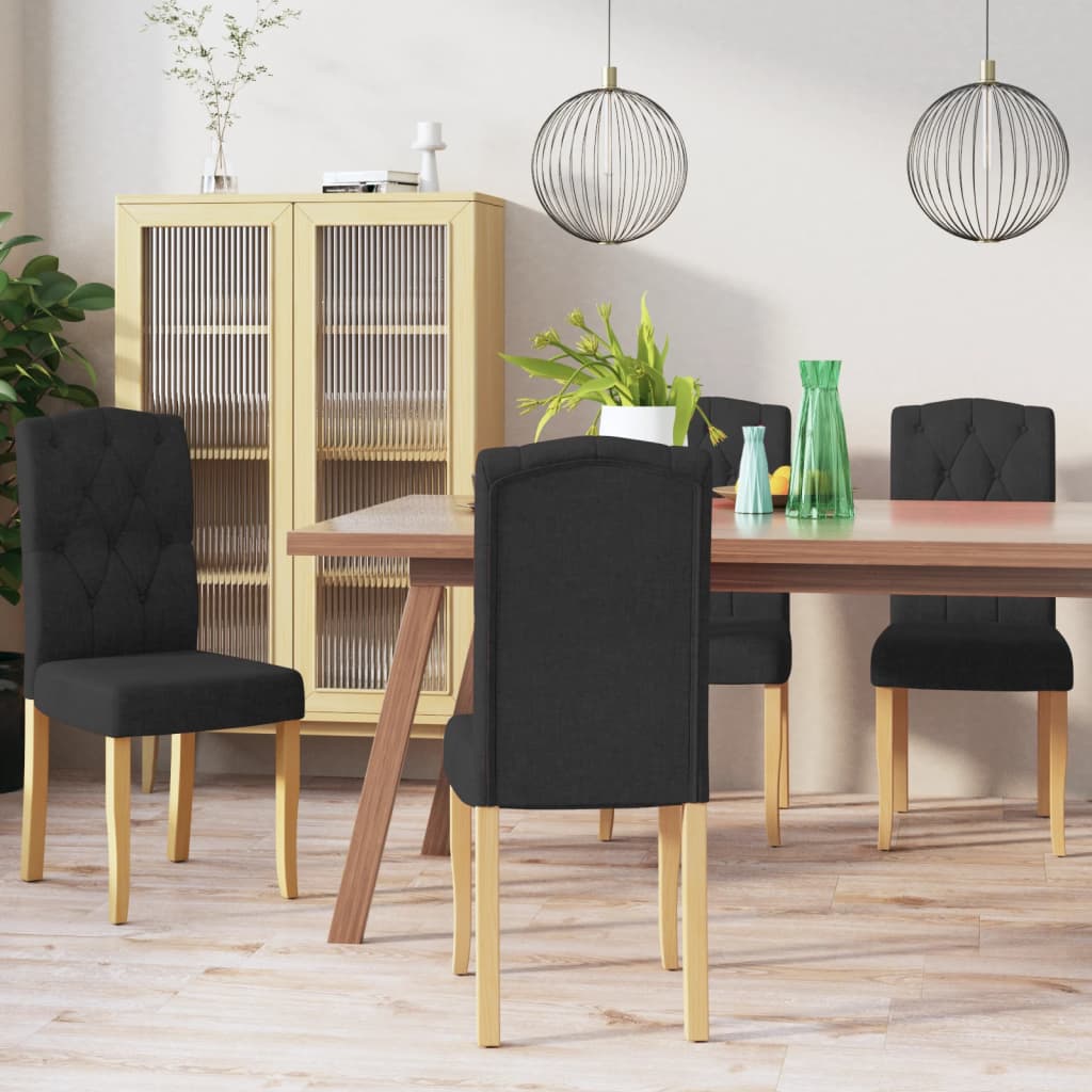 Esszimmerstühle 4 Stk. Schwarz Stoff
