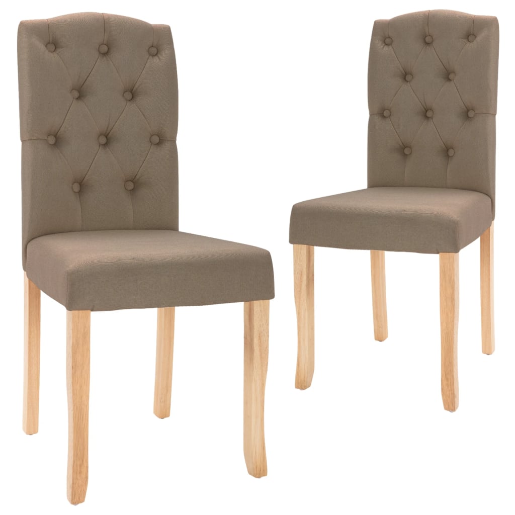 Esszimmerstühle 2 Stk. Taupe Stoff