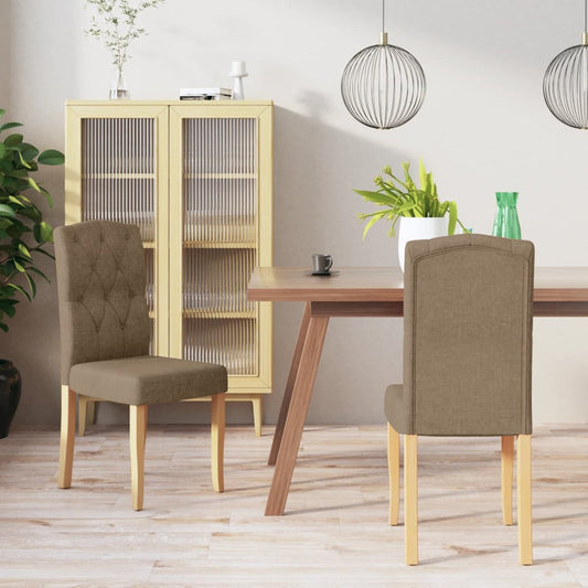 Esszimmerstühle 2 Stk. Taupe Stoff