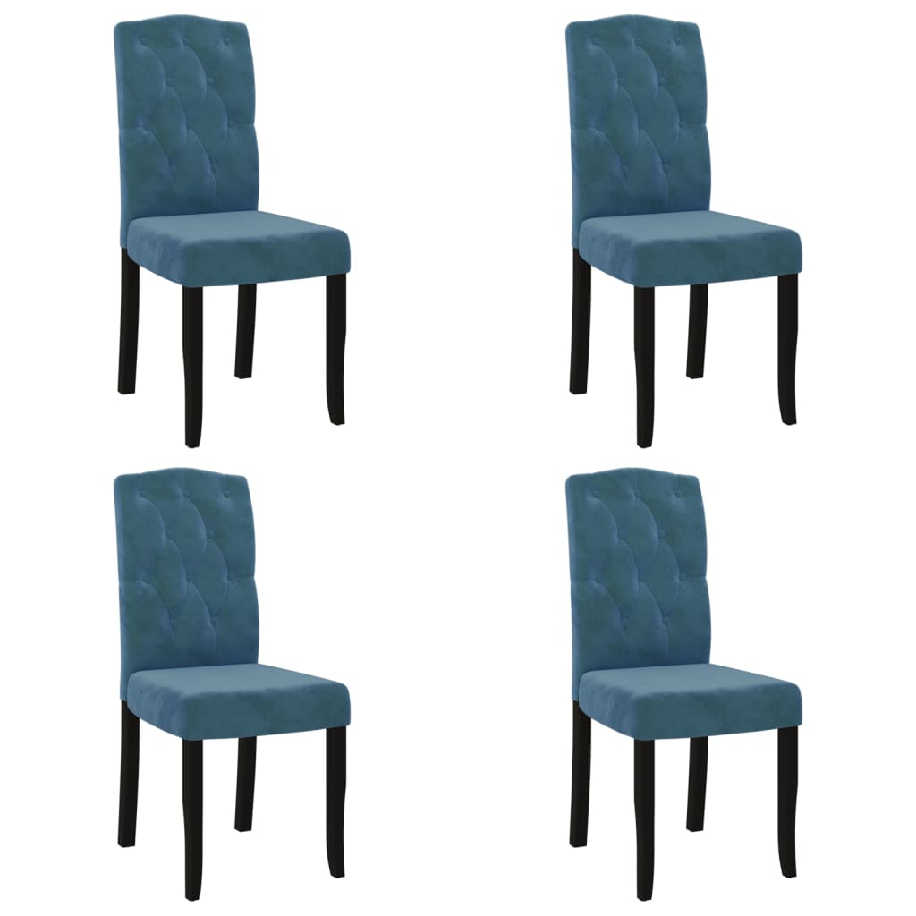 Esszimmerstühle 4 Stk. Blau Samt