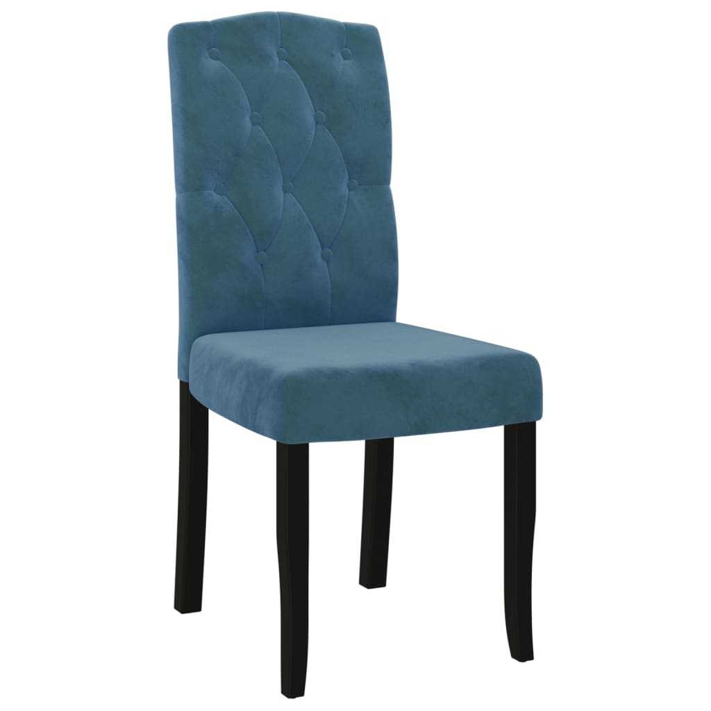 Esszimmerstühle 4 Stk. Blau Samt