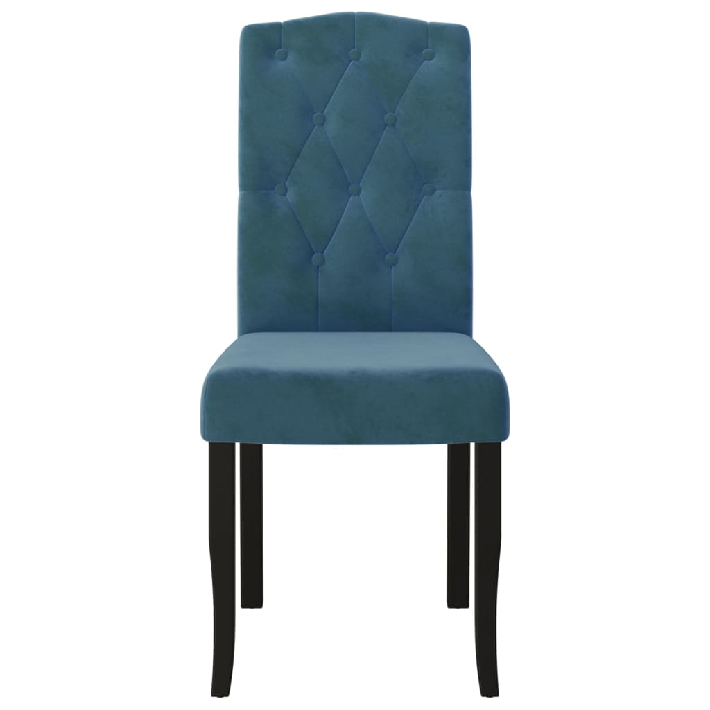Esszimmerstühle 4 Stk. Blau Samt