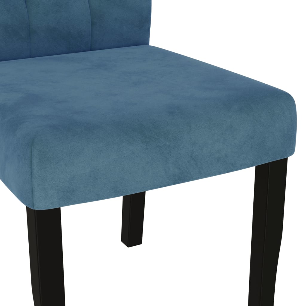 Esszimmerstühle 4 Stk. Blau Samt