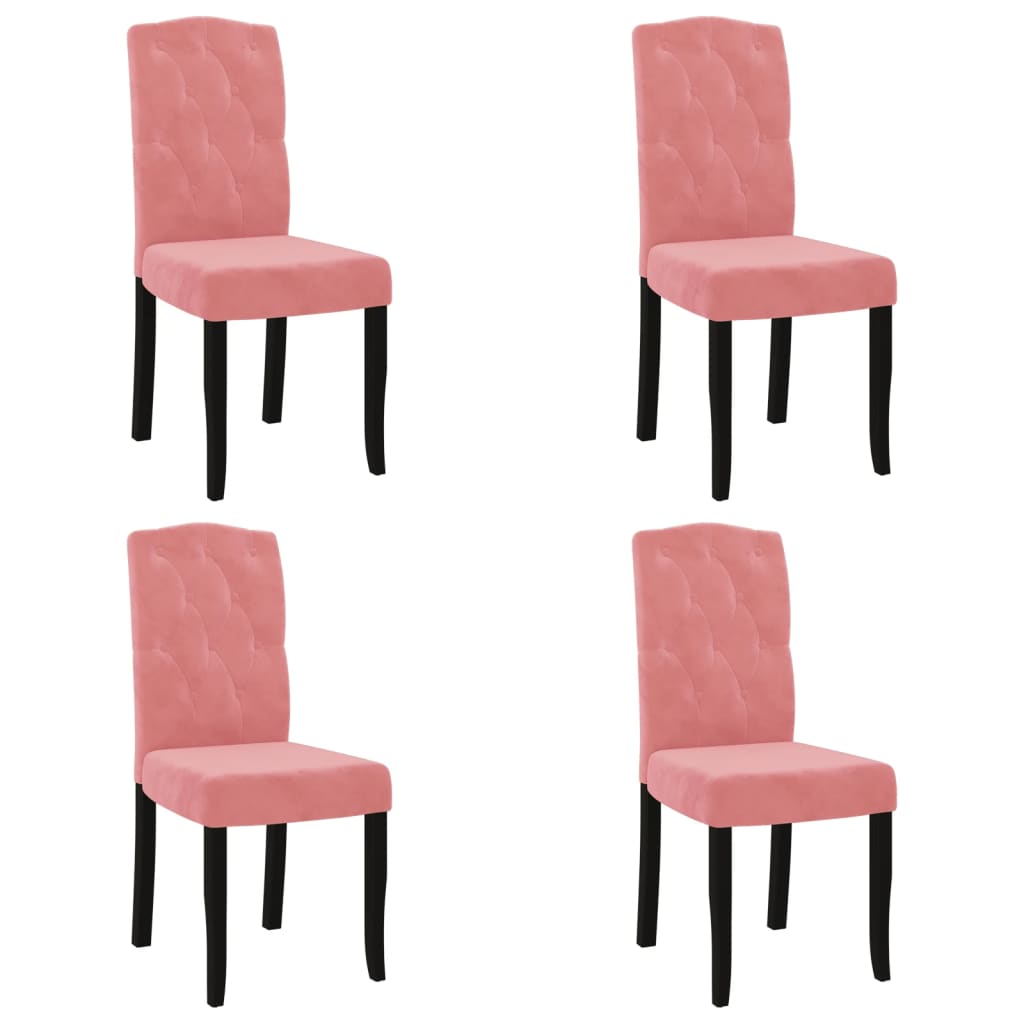 Esszimmerstühle 4 Stk. Rosa Samt