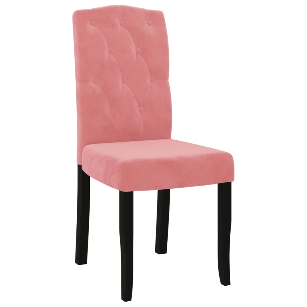 Esszimmerstühle 4 Stk. Rosa Samt