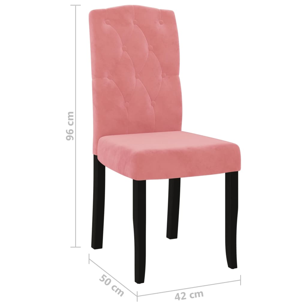Esszimmerstühle 4 Stk. Rosa Samt