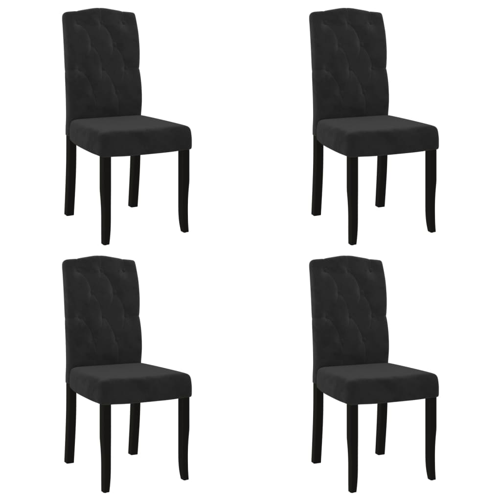 Esszimmerstühle 4 Stk. Schwarz Samt