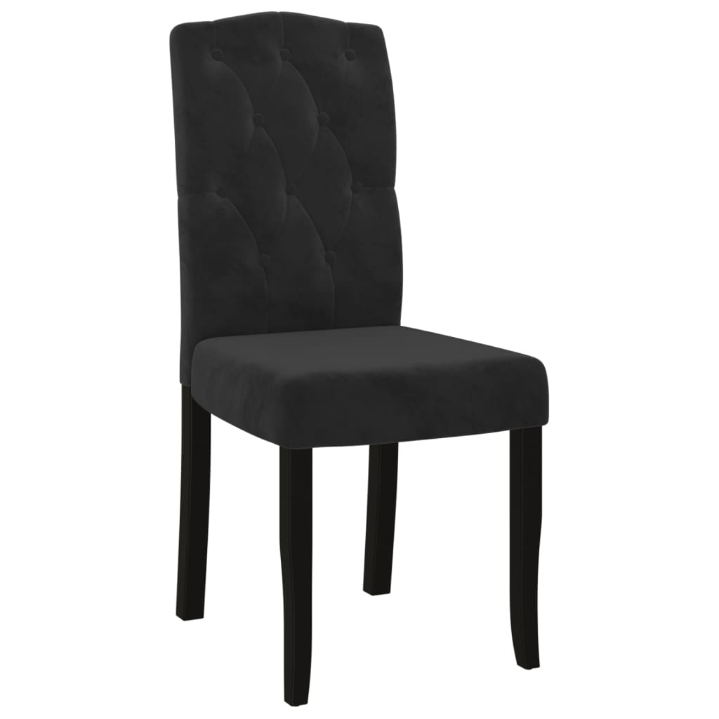 Esszimmerstühle 4 Stk. Schwarz Samt