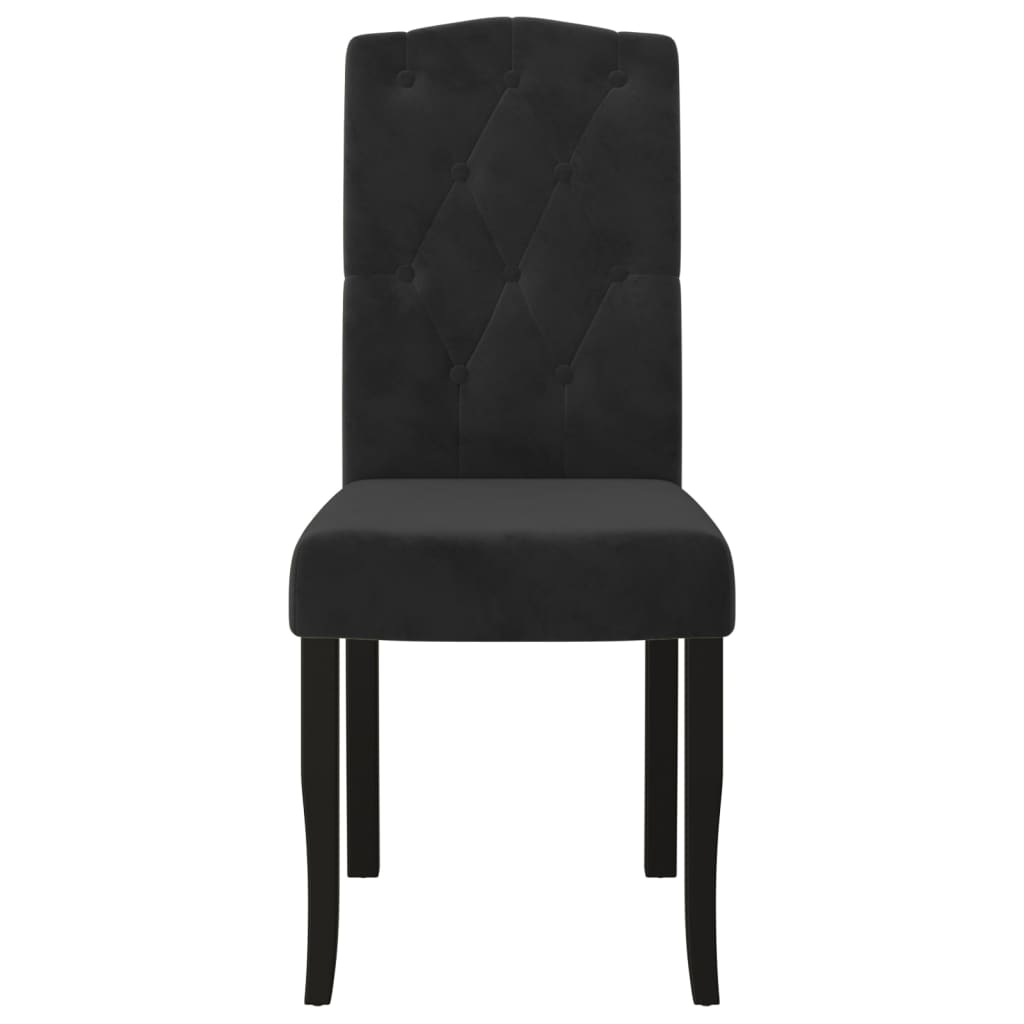 Esszimmerstühle 4 Stk. Schwarz Samt
