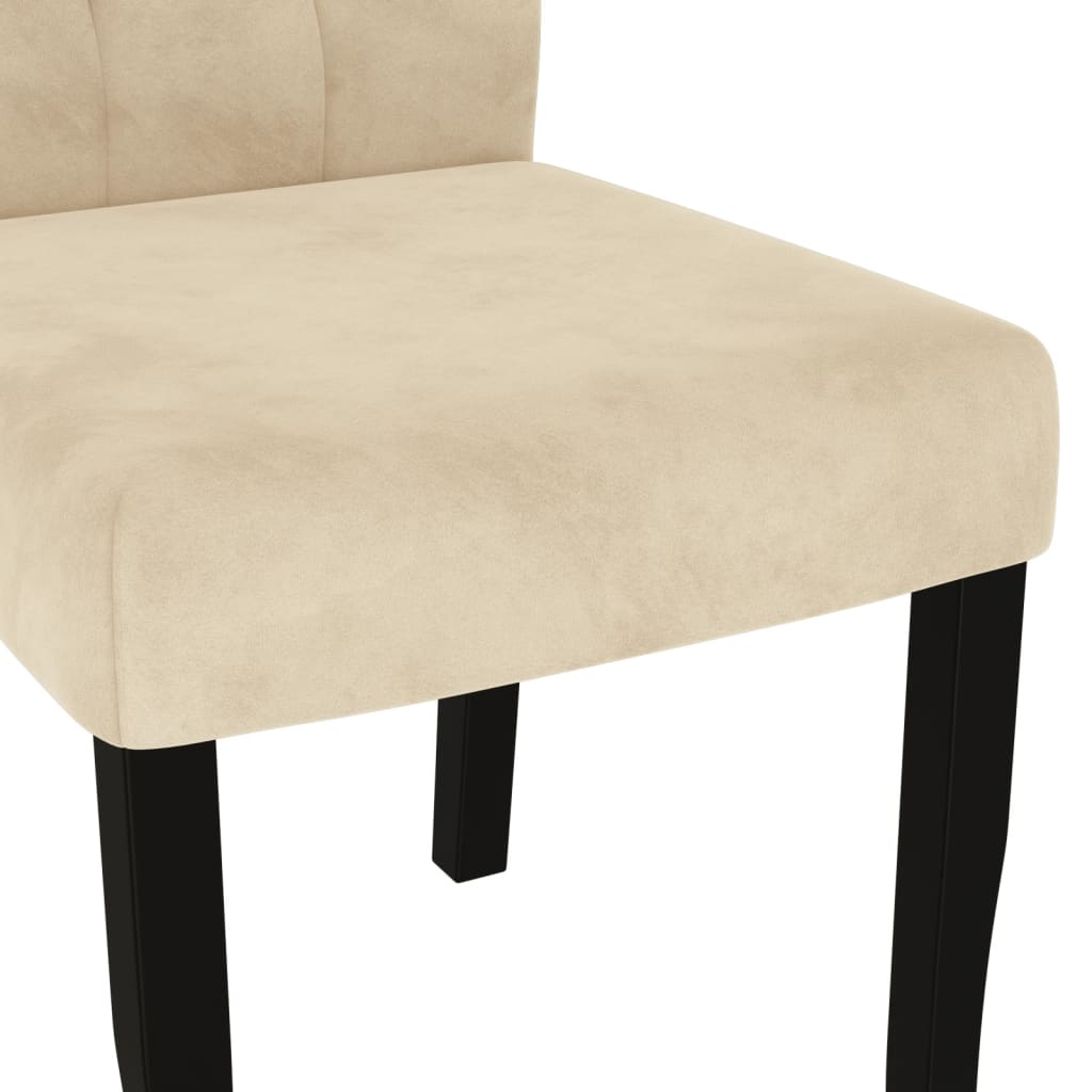 Esszimmerstühle 4 Stk. Creme Samt