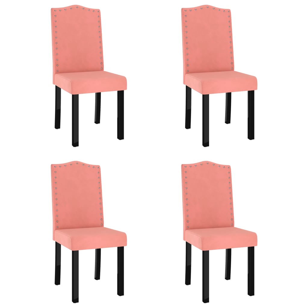 Esszimmerstühle 4 Stk. Rosa Samt