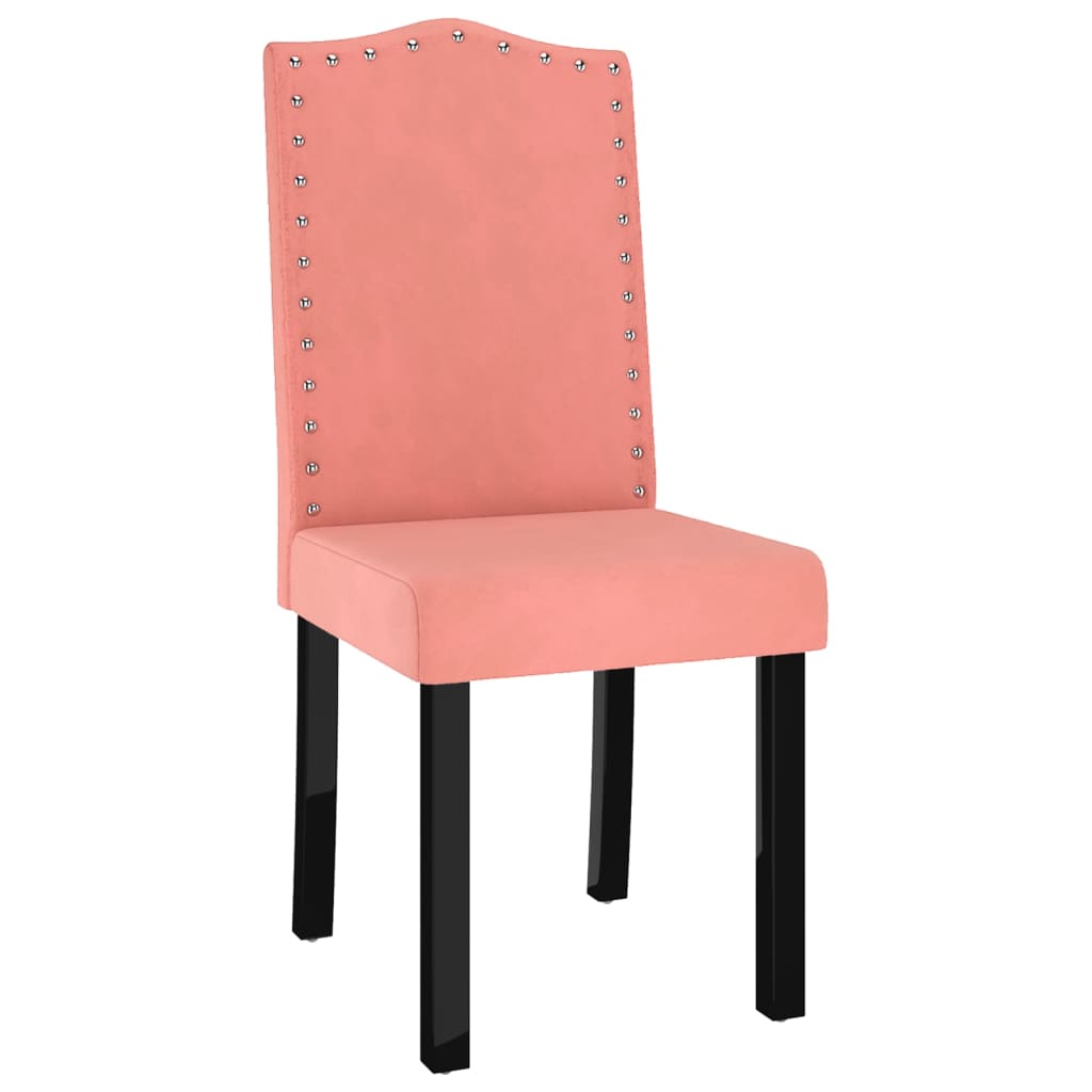 Esszimmerstühle 4 Stk. Rosa Samt