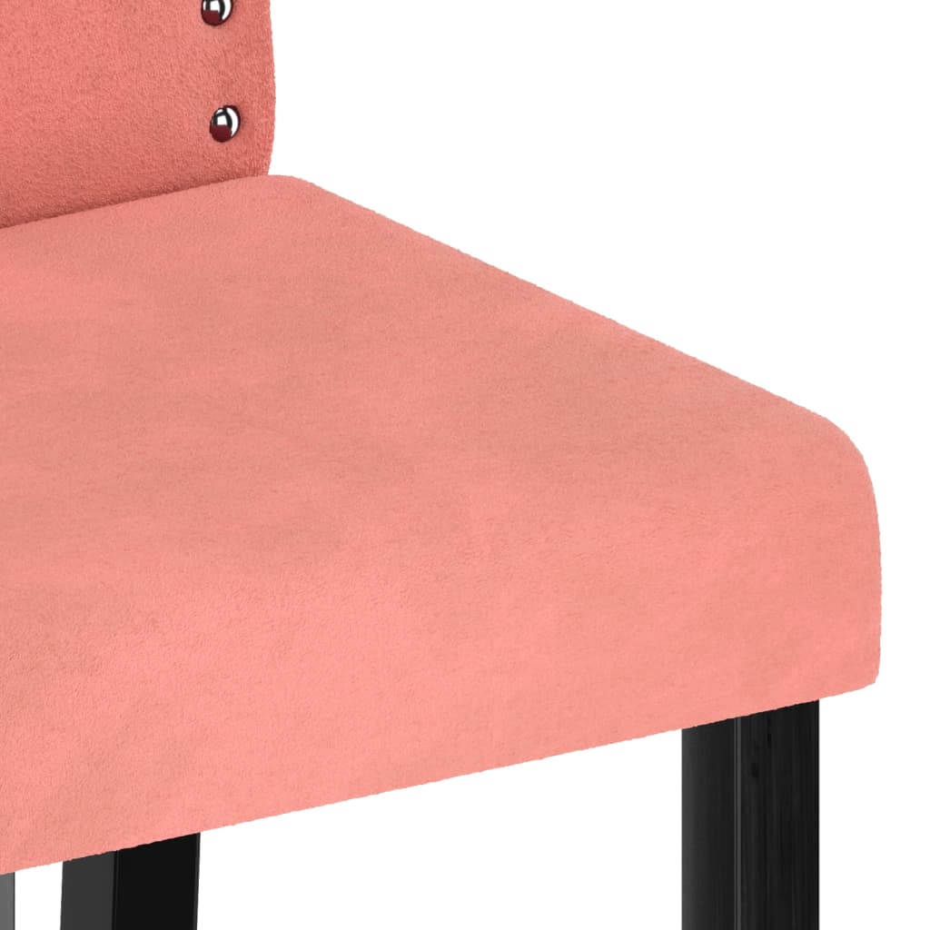 Esszimmerstühle 4 Stk. Rosa Samt