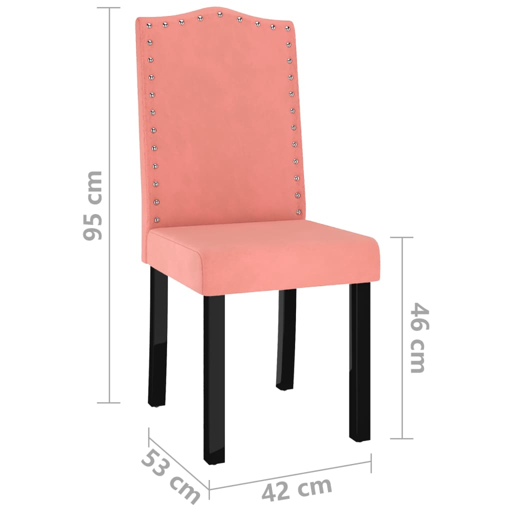 Esszimmerstühle 4 Stk. Rosa Samt