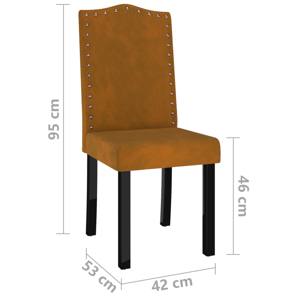 Esszimmerstühle 4 Stk. Braun Samt