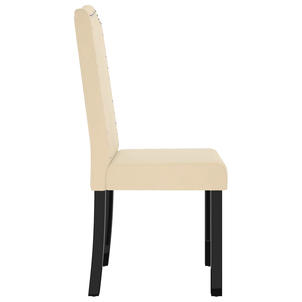 Esszimmerstühle 4 Stk. Creme Samt