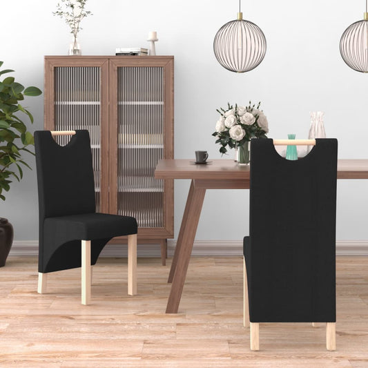 Esszimmerstühle 2 Stk. Schwarz Stoff