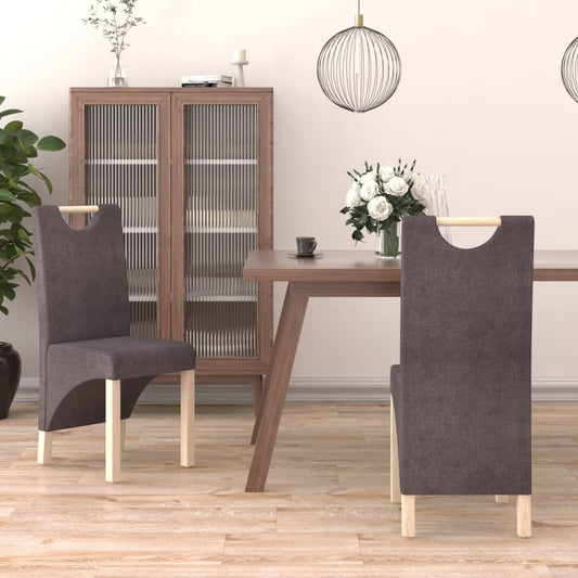 Esszimmerstühle 2 Stk. Taupe Stoff