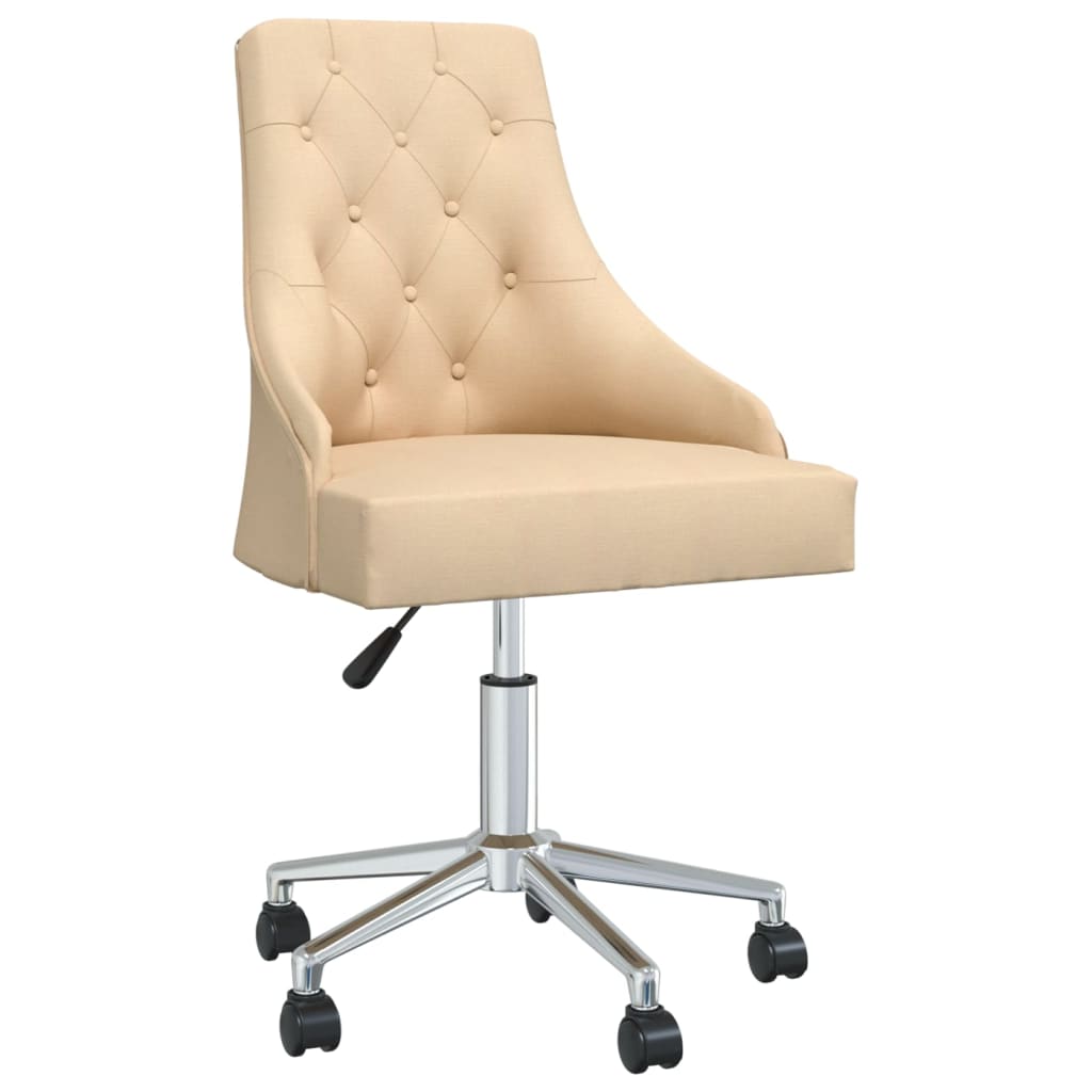 Bürostuhl Drehbar Creme Stoff
