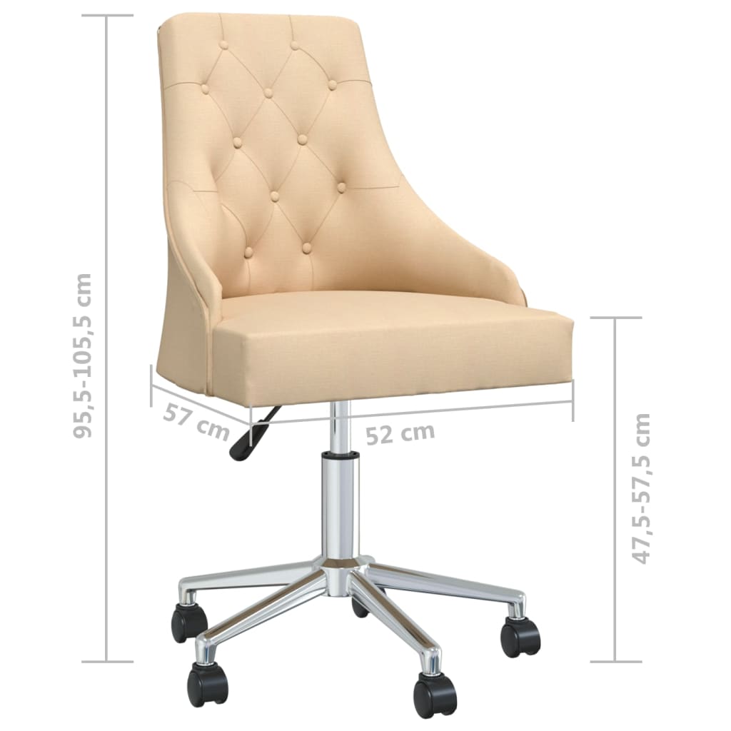 Bürostuhl Drehbar Creme Stoff