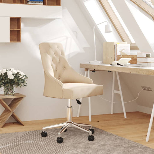 Bürostuhl Drehbar Creme Stoff