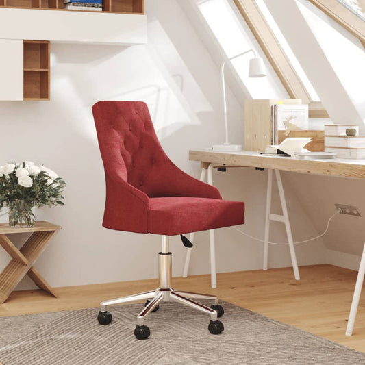 Bürostuhl Drehbar Weinrot Stoff
