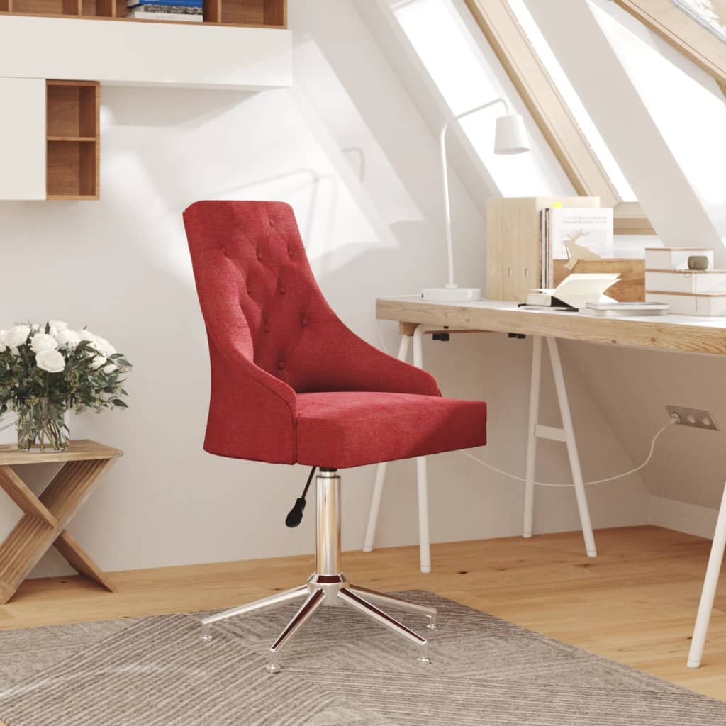 Bürostuhl Drehbar Weinrot Stoff
