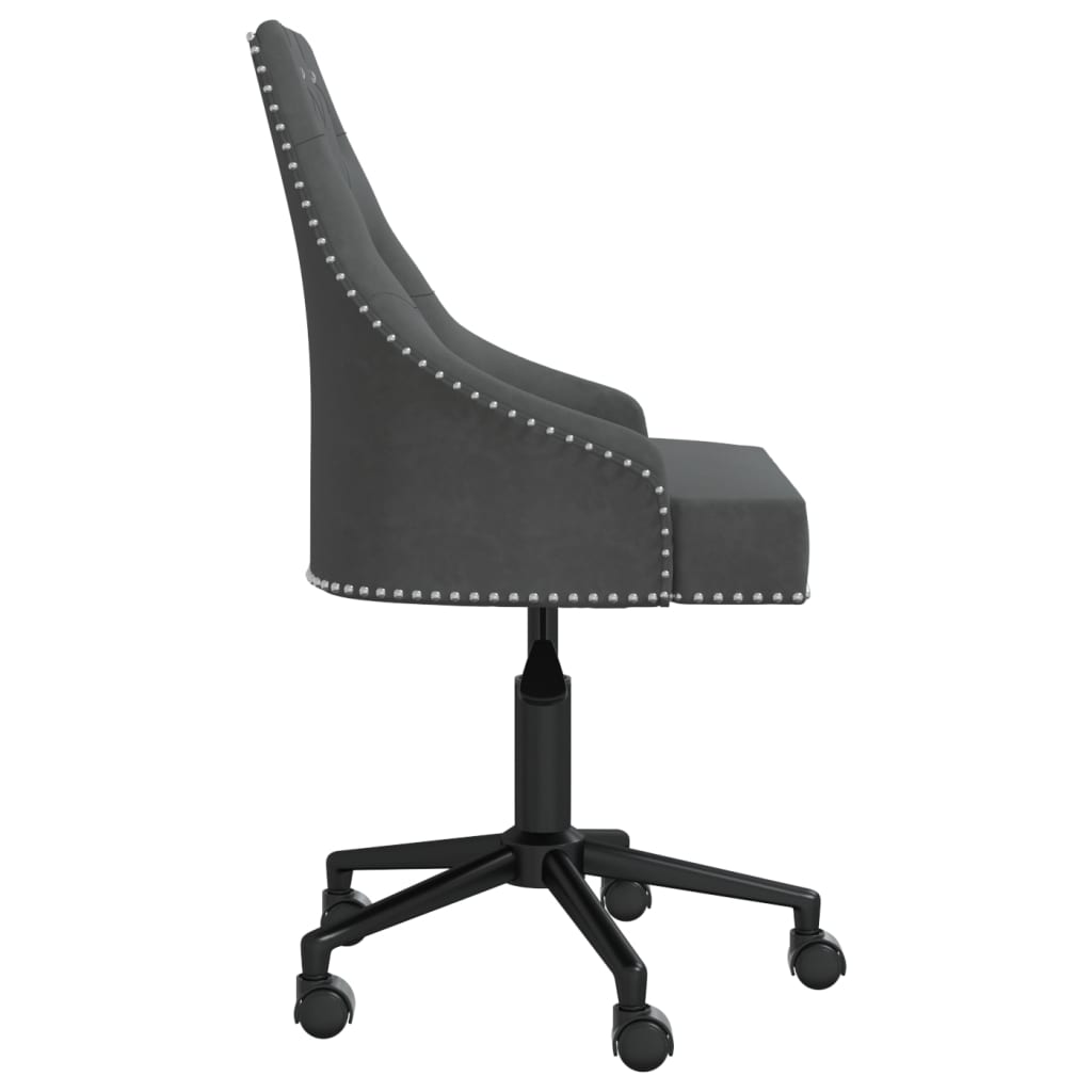 Bürostuhl Drehbar Dunkelgrau Samt