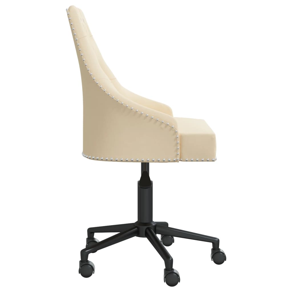 Bürostuhl Drehbar Creme Samt