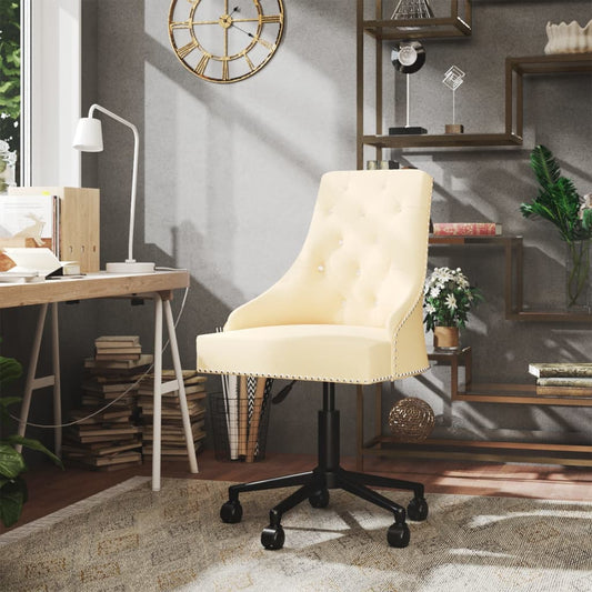 Bürostuhl Drehbar Creme Samt
