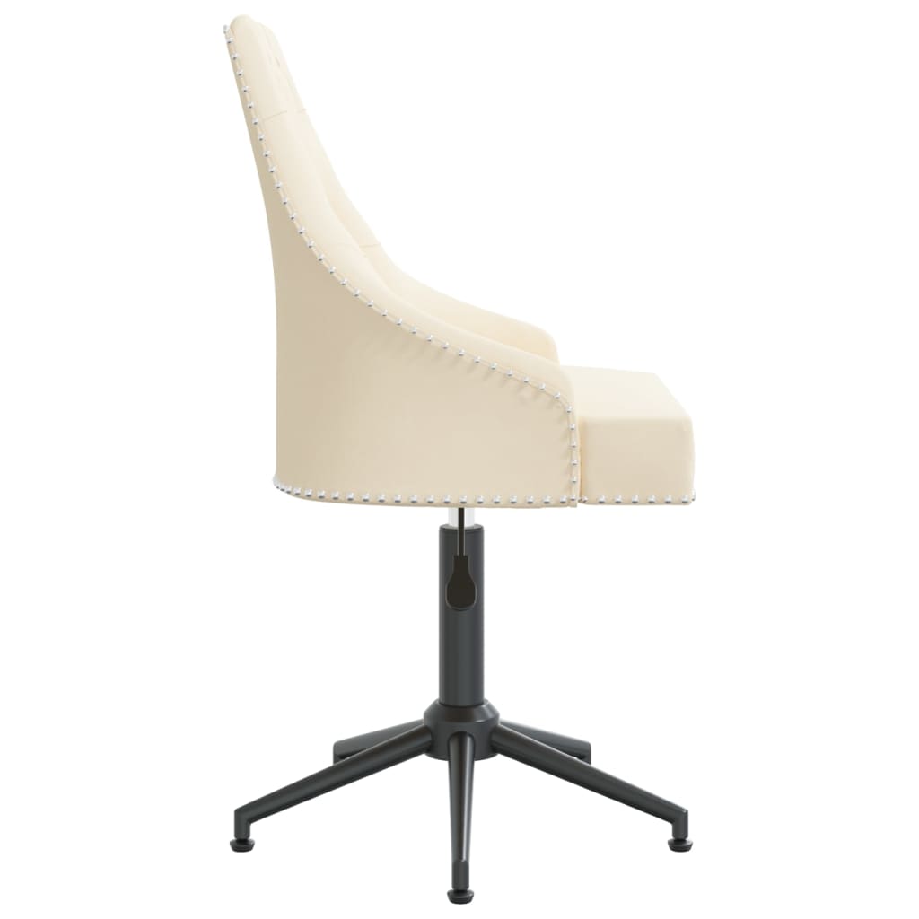 Bürostuhl Drehbar Creme Samt