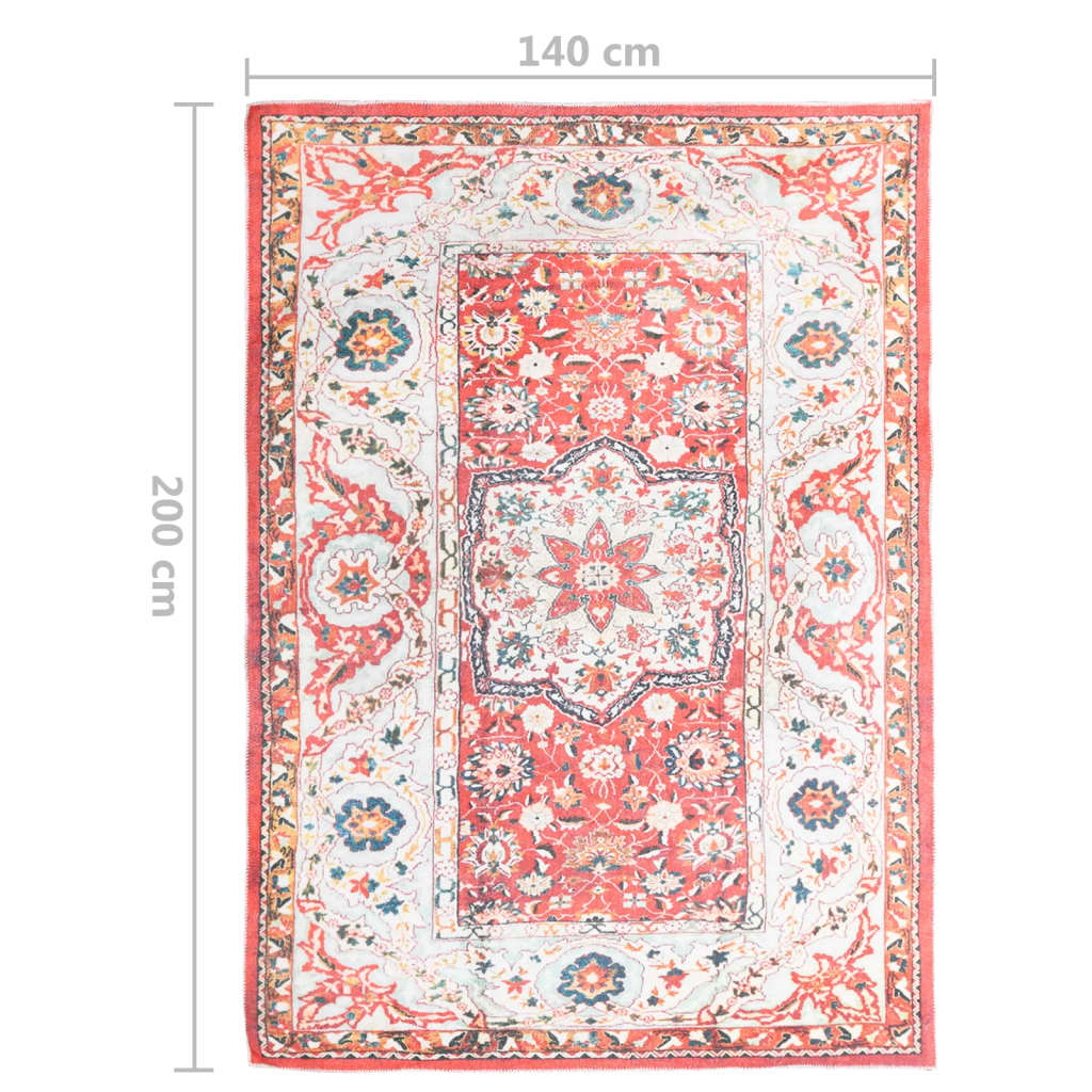Teppich Bedruckt Waschbar Faltbar Bunt 140x200 cm Polyester