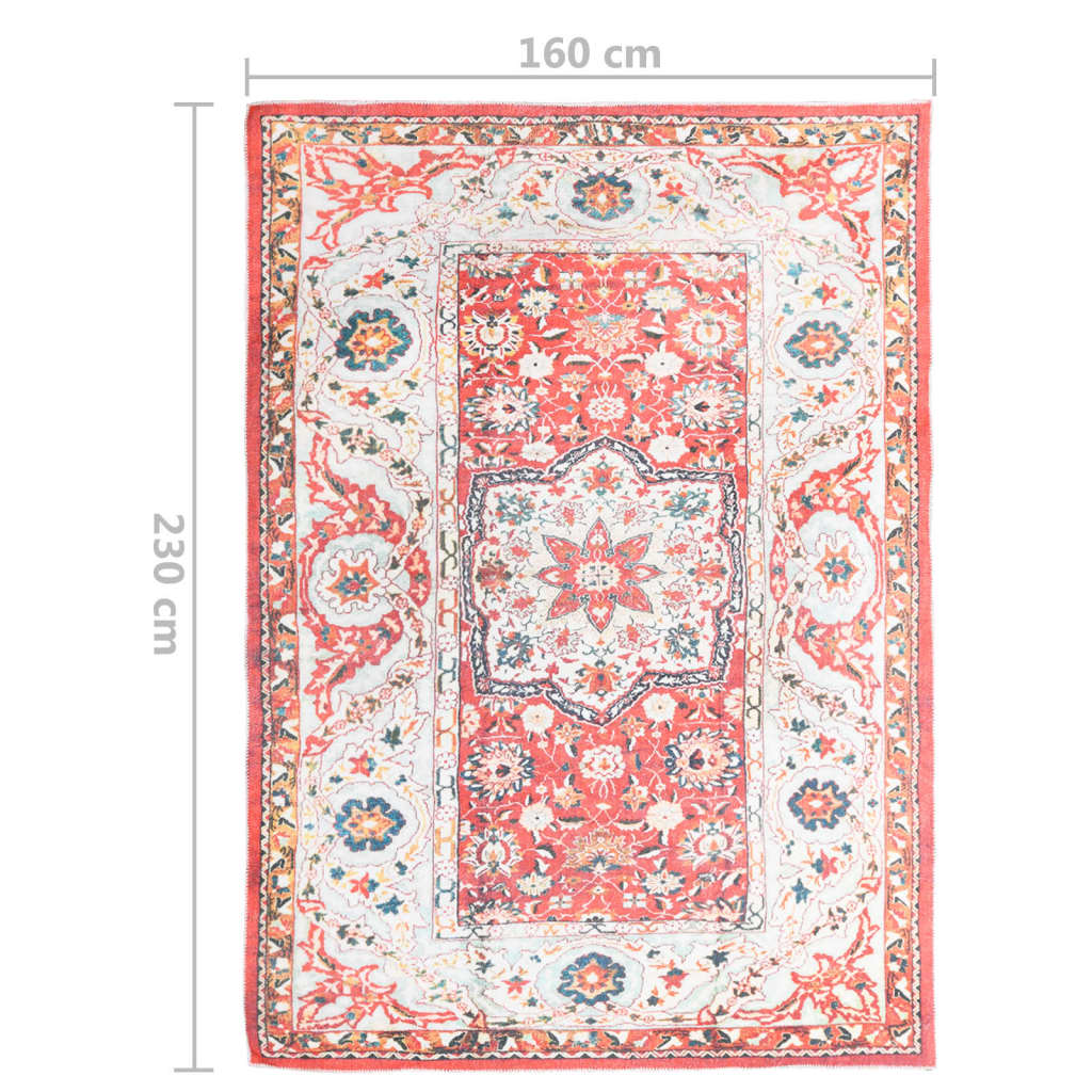 Teppich Bedruckt Waschbar Faltbar Bunt 160x230 cm Polyester