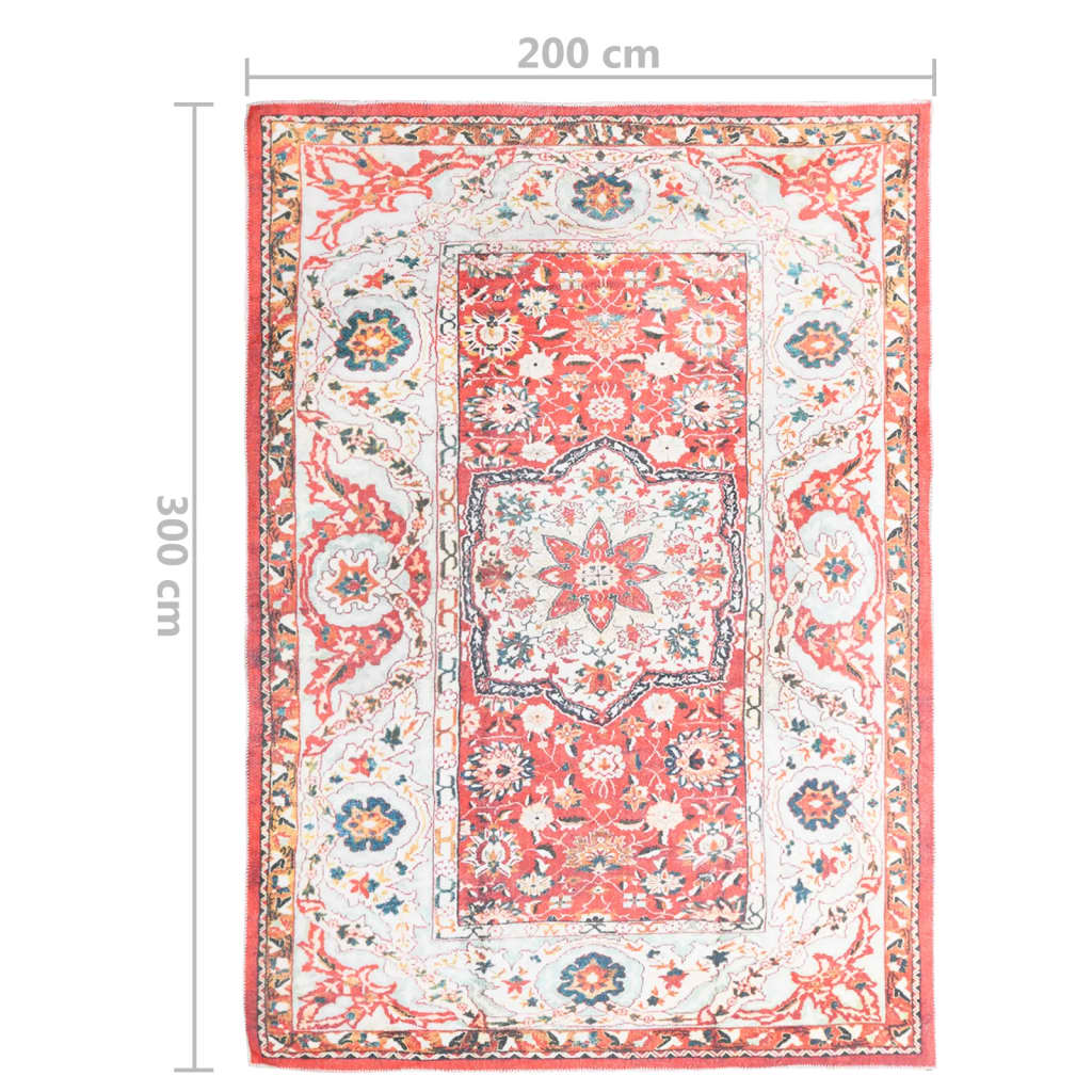 Teppich Bedruckt Waschbar Faltbar Bunt 200x300 cm Polyester
