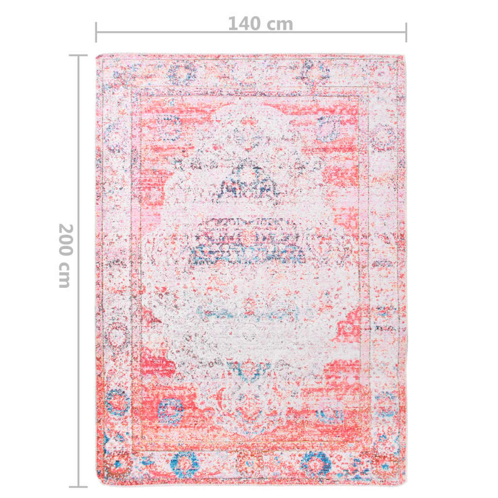 Teppich Bedruckt Waschbar Faltbar Bunt 140x200 cm Polyester