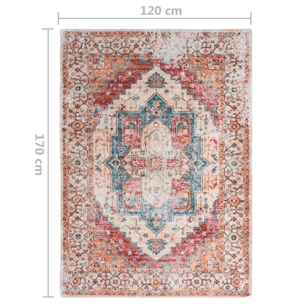 Teppich Bedruckt Waschbar Faltbar Bunt 120x170 cm Polyester
