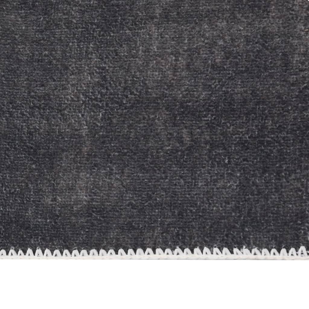 Teppichläufer Waschbar Faltbar Anthrazit 80x200 cm Polyester