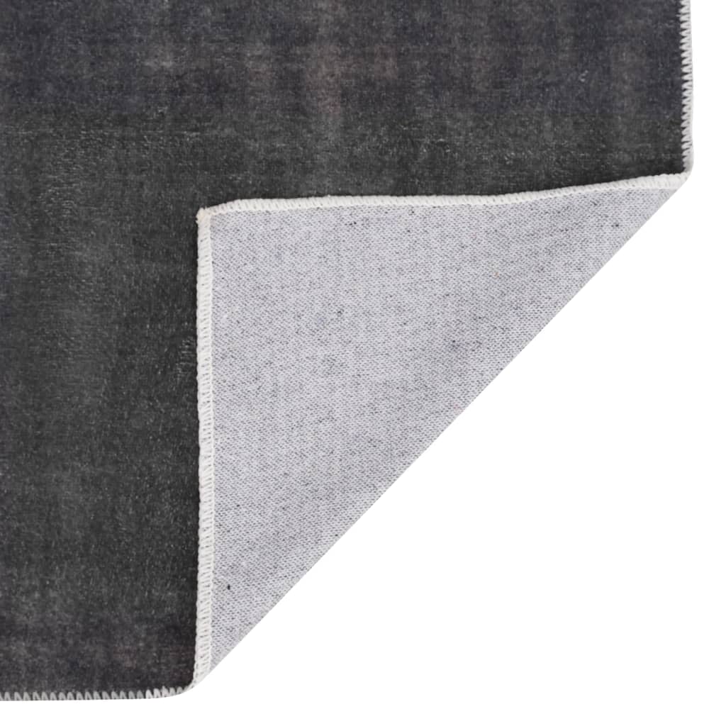 Teppichläufer Waschbar Faltbar Anthrazit 80x200 cm Polyester