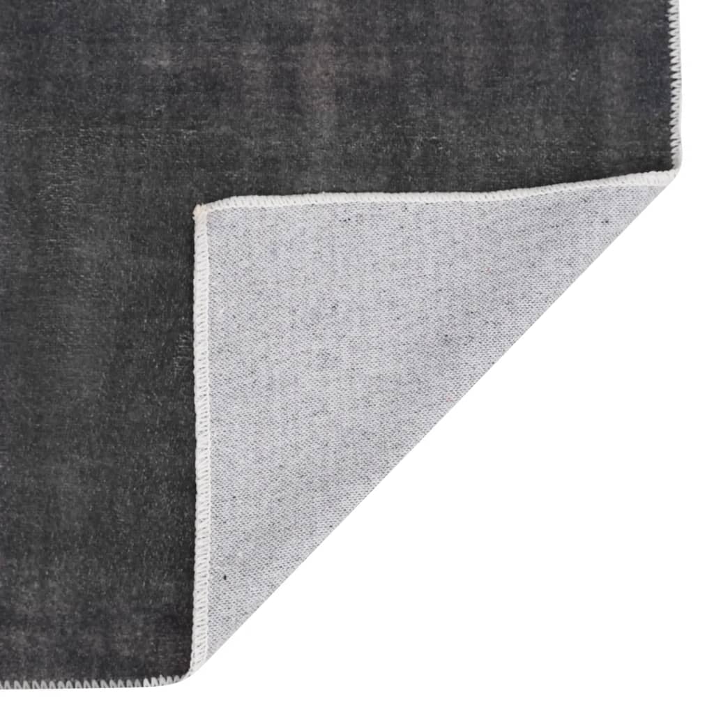 Teppichläufer Waschbar Faltbar Anthrazit 80x300 cm Polyester